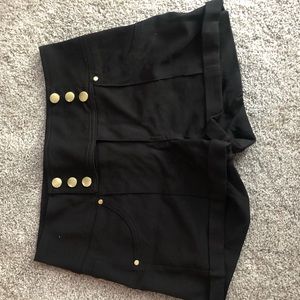 Black High-Waisted Shorts.